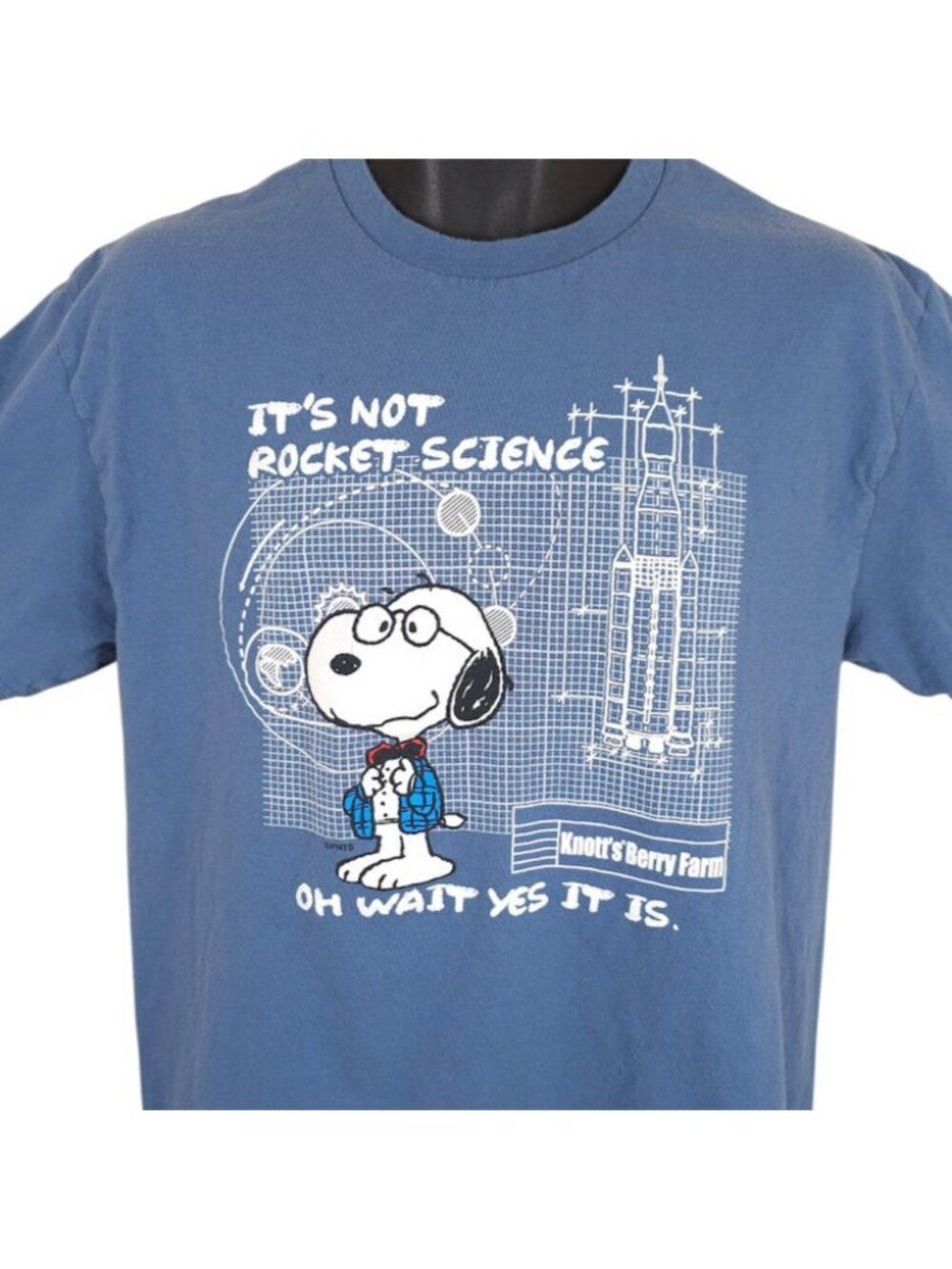Knotts Berry Farm Snoopy T Shirt Mens Size Large Blue Amusement Park